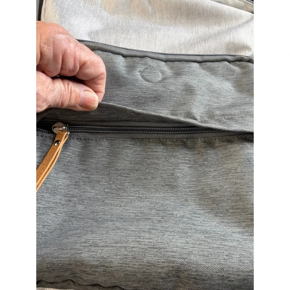 iPack Baby Diaper Bag Backpack Gray Heathered Insulated Pocket Wipes Dispenser